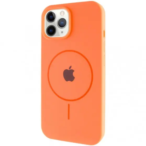 Чехол Silicone Case Full Protective (AA) with MagSafe для Apple iPhone 12 Pro Max (6.7") Оранжевый / Papaya