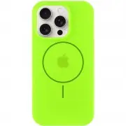 Чехол Silicone Case Full Protective (AA) with MagSafe для Apple iPhone 14 Pro (6.1") Салатовый / Neon green
