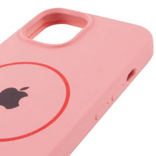 Чохол Silicone Case Full Protective (AA) with MagSafe для Apple iPhone 14 Plus (6.7") Рожевий / Light pink - зображення 3 