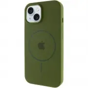 Чохол Silicone Case Full Protective (AA) with MagSafe для Apple iPhone 14 Plus (6.7"), Зелений / Dark Olive