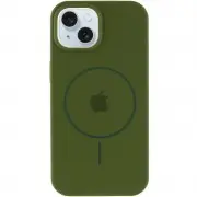 Чохол Silicone Case Full Protective (AA) with MagSafe для Apple iPhone 14 Plus (6.7"), Зелений / Dark Olive