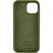 Чохол Silicone Case Full Protective (AA) with MagSafe для Apple iPhone 14 Plus (6.7"), Зелений / Dark Olive