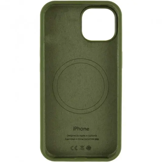 Чохол Silicone Case Full Protective (AA) with MagSafe для Apple iPhone 14 Plus (6.7") Зелений / Dark Olive - зображення 2 