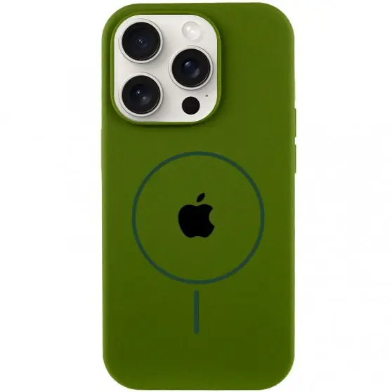 Чохол Silicone Case Full Protective (AA) with MagSafe для Apple iPhone 14 Pro Max (6.7"), Зелений / Dark Olive