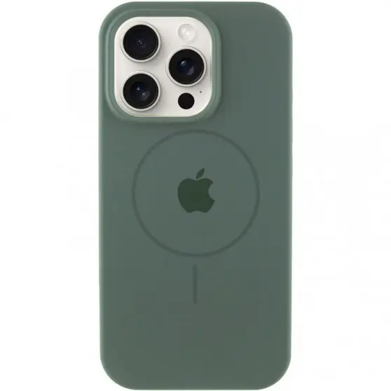 Чохол Silicone Case Full Protective (AA) with MagSafe для Apple iPhone 14 Pro Max (6.7"), Зелений / Pine green