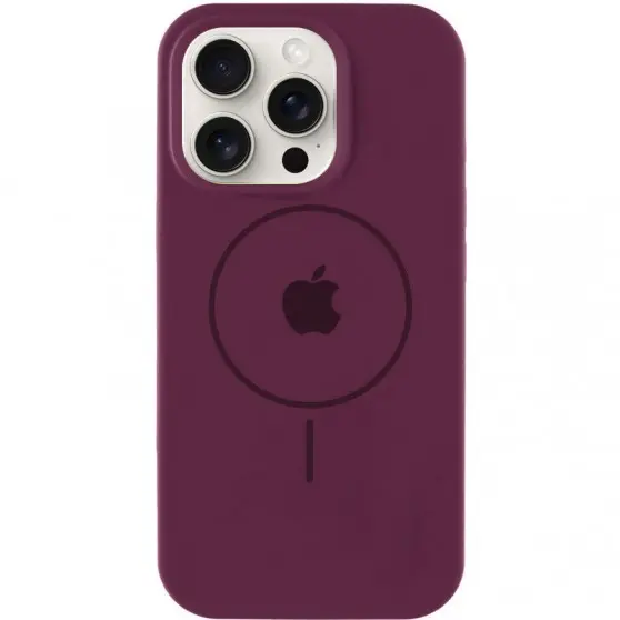 Чехол Silicone Case Full Protective (AA) with MagSafe для Apple iPhone 14 Pro Max (6.7"), Бордовый / Plum