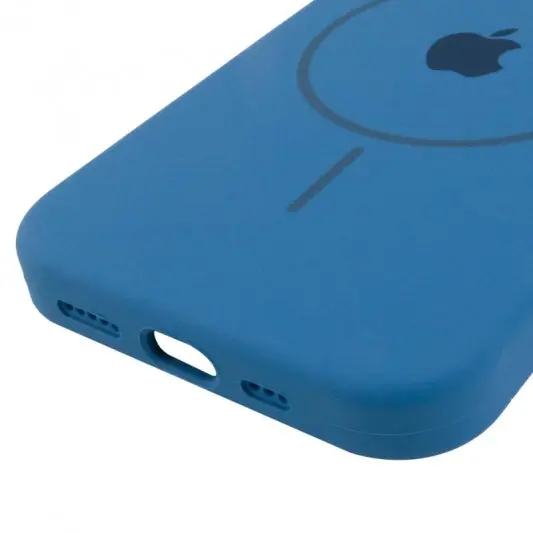 Чохол Silicone Case Full Protective (AA) with MagSafe для Apple iPhone 15 (6.1") Синій / Denim Blue - зображення 4 