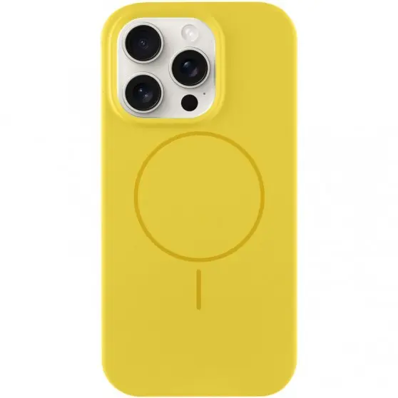 Чохол Silicone Case Full Protective (AA) LOGO with MagSafe для Apple iPhone 14 Pro Max (6.7"), Жовтий / Yellow