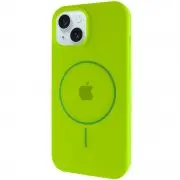 Чохол Silicone Case Full Protective (AA) with MagSafe для Apple iPhone 14 (6.1"), Салатовий / Neon green