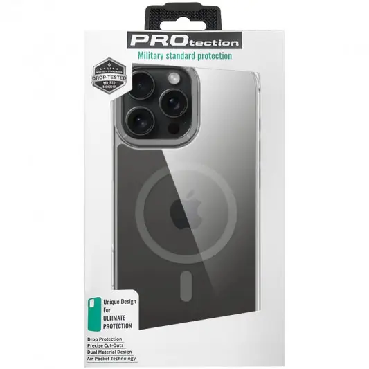 Чохол TPU Space Case Apex with MagSafe для Apple iPhone 15 Pro (6.1") Grey - зображення 6 