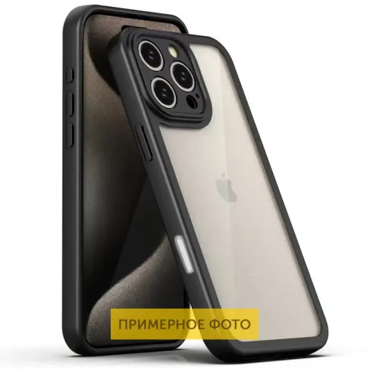 TPU чехол Transparent + Colour 1,5mm для Apple iPhone 16 (6.1") Black
