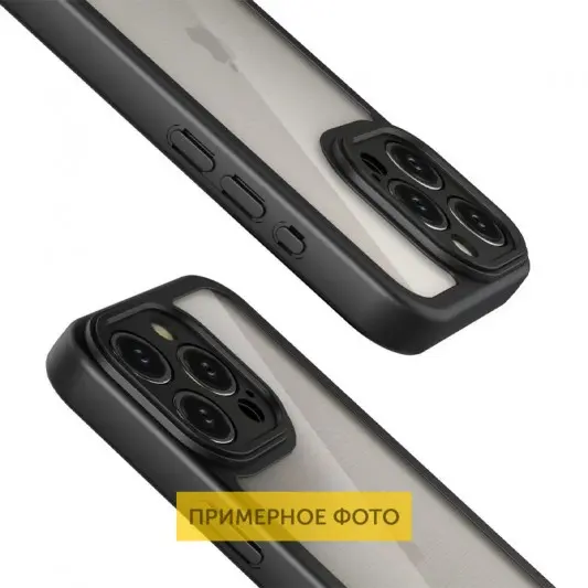 TPU чехол Transparent + Colour 1,5mm для Apple iPhone 16 (6.1") Black - изображение 2