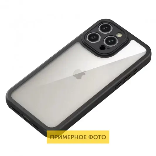 TPU чехол Transparent + Colour 1,5mm для Apple iPhone 16 (6.1") Black - изображение 3