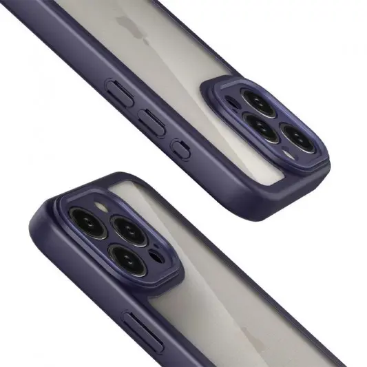 TPU чехол Transparent + Colour 1,5mm для Apple iPhone 16 Pro (6.3") Purple - изображение 1