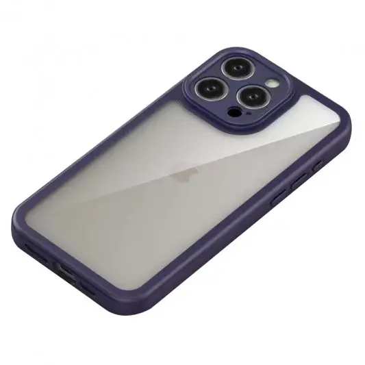 TPU чехол Transparent + Colour 1,5mm для Apple iPhone 16 Pro (6.3") Purple - изображение 2
