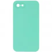 Silicone Case Square Full Camera Protective (AA) NOLOGO для Apple iPhone 7 / 8 / SE (2020) (4.7") Бірюзовий / Turquoise