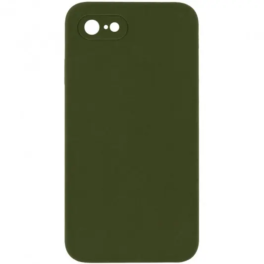 Silicone Case Square Full Camera Protective (AA) NOLOGO для Apple iPhone 7 / 8 / SE (2020) (4.7") Зеленый / Dark Olive