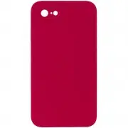 Silicone Case Square Full Camera Protective (AA) NOLOGO для Apple iPhone 7 / 8 / SE (2020) (4.7") Червоний / Rose Red