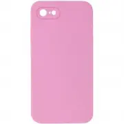 Silicone Case Square Full Camera Protective (AA) NOLOGO для Apple iPhone 7 / 8 / SE (2020) (4.7") Рожевий / Light pink