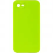 Silicone Case Square Full Camera Protective (AA) NOLOGO для Apple iPhone 7 / 8 / SE (2020) (4.7") Салатовий / Neon green