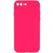 Silicone Case Square Full Camera Protective (AA) NOLOGO для Apple iPhone 7 plus / 8 plus (5.5") Рожевий / Barbie pink