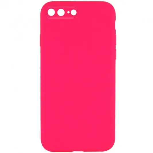 Silicone Case Square Full Camera Protective (AA) NOLOGO для Apple iPhone 7 plus / 8 plus (5.5") Рожевий / Barbie pink
