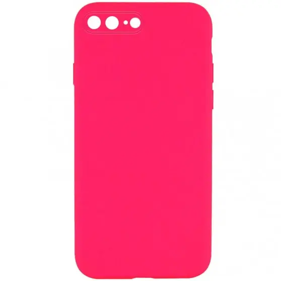 Silicone Case Square Full Camera Protective (AA) NOLOGO для Apple iPhone 7 plus / 8 plus (5.5") Розовый / Barbie pink
