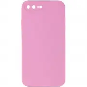 Silicone Case Square Full Camera Protective (AA) NOLOGO для Apple iPhone 7 plus / 8 plus (5.5") Рожевий / Light pink