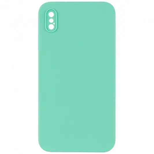 Silicone Case Square Full Camera Protective (AA) NOLOGO для Apple iPhone X / XS (5.8") Бірюзовий / Turquoise
