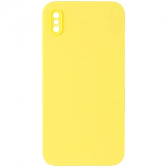 Silicone Case Square Full Camera Protective (AA) NOLOGO для Apple iPhone X / XS (5.8") Желтый / Yellow