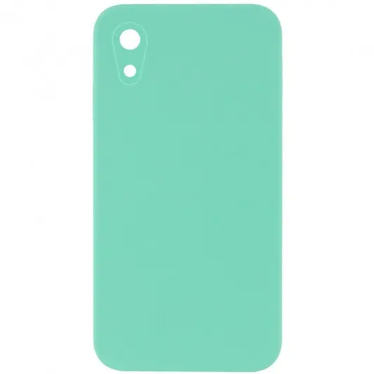 Silicone Case Square Full Camera Protective (AA) NOLOGO для Apple iPhone XR (6.1") Бірюзовий / Turquoise
