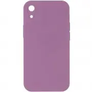 Silicone Case Square Full Camera Protective (AA) NOLOGO для Apple iPhone XR (6.1") Ліловий / Lilac Pride