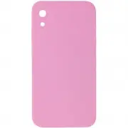 Silicone Case Square Full Camera Protective (AA) NOLOGO для Apple iPhone XR (6.1") Рожевий / Light pink
