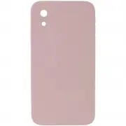Silicone Case Square Full Camera Protective (AA) NOLOGO для Apple iPhone XR (6.1") Рожевий / Pink Sand