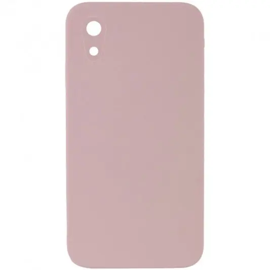 Silicone Case Square Full Camera Protective (AA) NOLOGO для Apple iPhone XR (6.1") Розовый / Pink Sand