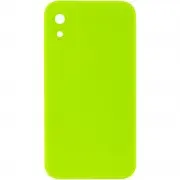 Silicone Case Square Full Camera Protective (AA) NOLOGO для Apple iPhone XR (6.1") Салатовий / Neon green