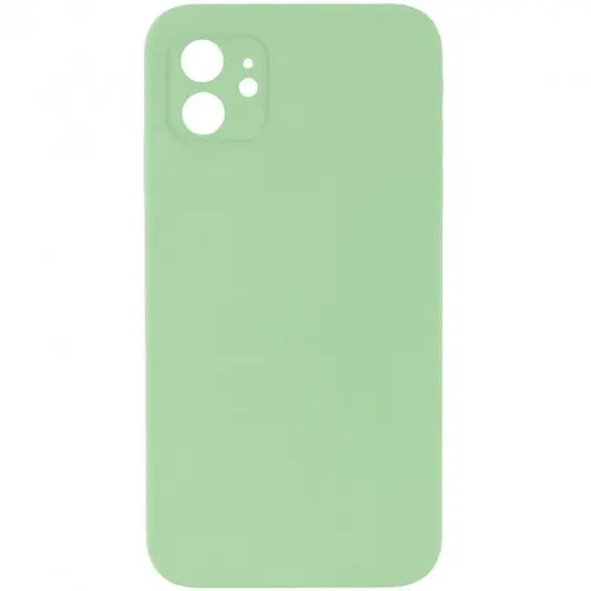 Silicone Case Square Full Camera Protective (AA) NOLOGO для Apple iPhone 11 (6.1") М'ятний / Mint