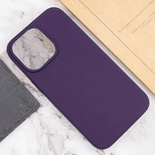 Чехол Silicone Case Full Protective (AA) NO LOGO для Apple iPhone 16 Pro (6.3") Фиолетовый / Elderberry - изображение 4
