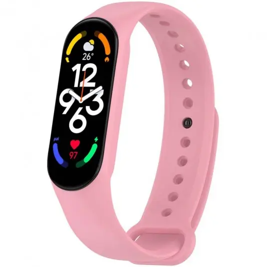 Силіконовий ремінець для Xiaomi Mi Band 7/6/5/4/3 Рожевий / Pink
