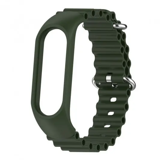 Ремінець Ocean Band для Xiaomi Mi Band 9/8 Зелений / Dark Olive - зображення 2 
