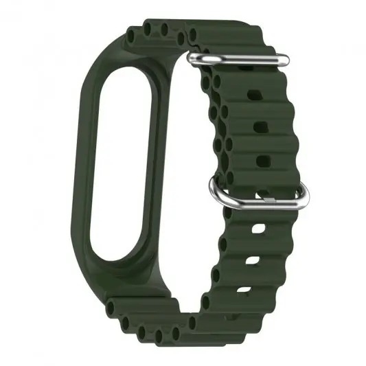 Ремінець Ocean Band для Xiaomi Mi Band 9/8 Зелений / Dark Olive - зображення 3 