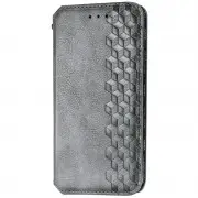 Шкіряний чохол-книжка GETMAN Cubic (PU) для Xiaomi Redmi 9C Сірий