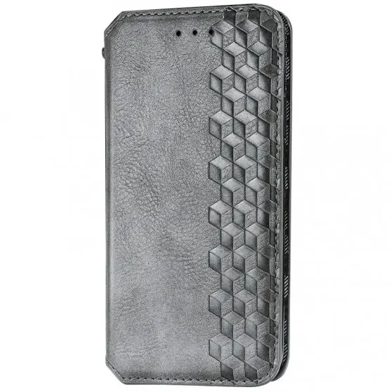 Кожаный чехол-книжка GETMAN Cubic (PU) для Xiaomi Redmi 9C Серый