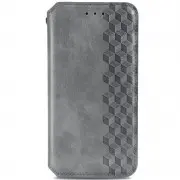 Шкіряний чохол-книжка GETMAN Cubic (PU) для Xiaomi Redmi Note 10 Pro / 10 Pro Max Сірий