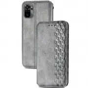 Шкіряний чохол-книжка GETMAN Cubic (PU) для Xiaomi Redmi Note 10 Pro / 10 Pro Max Сірий