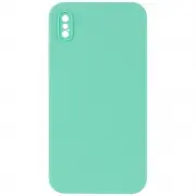 Silicone Case Square Full Camera Protective (AA) NOLOGO для Apple iPhone XS Max (6.5") Бирюзовый / Turquoise