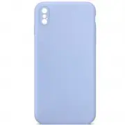 Silicone Case Square Full Camera Protective (AA) NOLOGO для Apple iPhone XS Max (6.5") Голубой / Lilac Blue