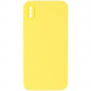 Silicone Case Square Full Camera Protective (AA) NOLOGO для Apple iPhone XS Max (6.5") Желтый / Yellow