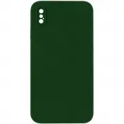 Silicone Case Square Full Camera Protective (AA) NOLOGO для Apple iPhone XS Max (6.5") Зеленый / Army green