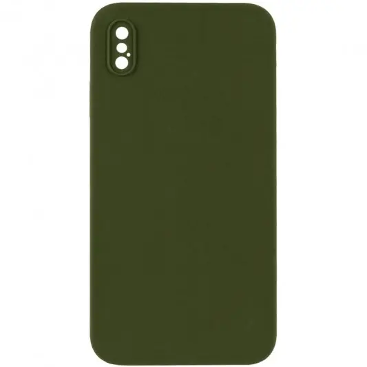 Silicone Case Square Full Camera Protective (AA) NOLOGO для Apple iPhone XS Max (6.5") Зелений / Dark Olive